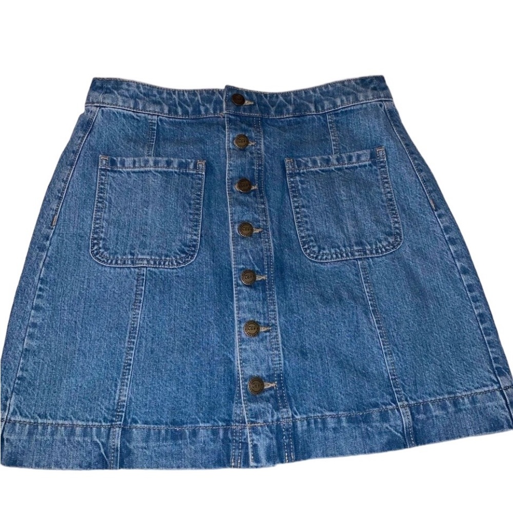 LOFT button up front denim mini skirt. Like new. Size 2